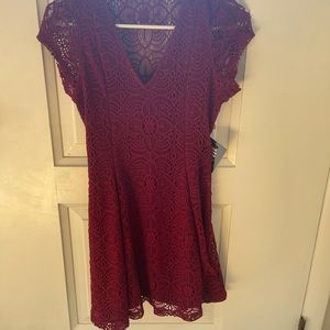Super cute mini lace red/maroon dress!